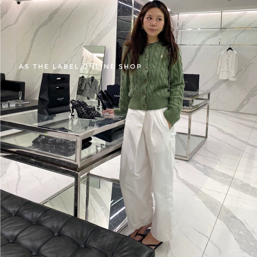 AS THE LABEL French slouchy chic straightforward nine-quarter pants casual pants